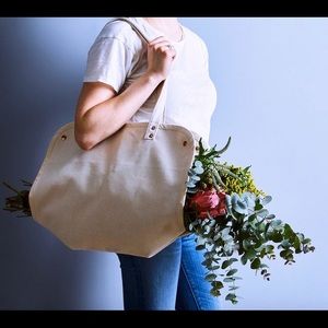 Floral society canvas market tote